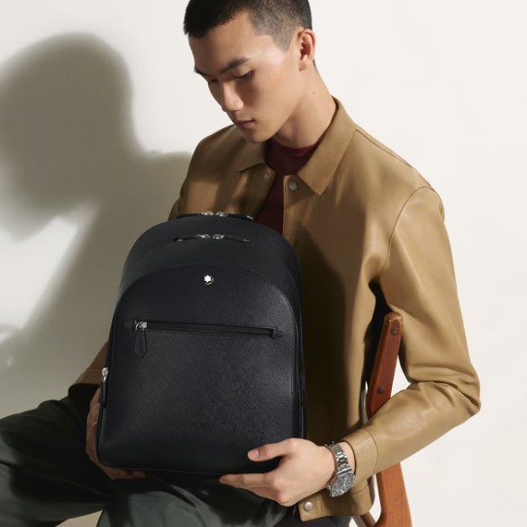 MONTBLANC Zaino modello medio con 3 compartimenti in pelle Sartorial